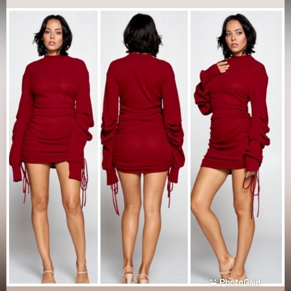 Scrunchy sleeve dress
